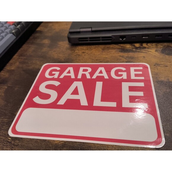Garage Sale Sign Red For Sale Durable Waterproof Sticker Vinyl Decal (3 Pack) - Picture 2 of 5